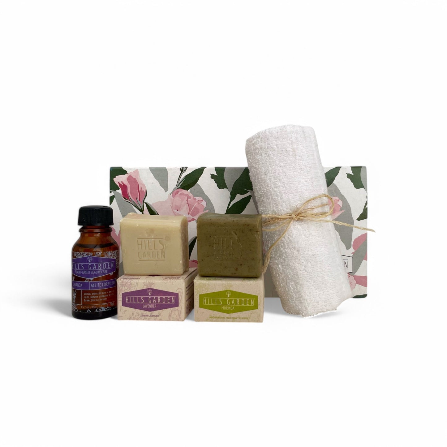 Kit Mini Aceite + 2 Mini Jabones + Toalla