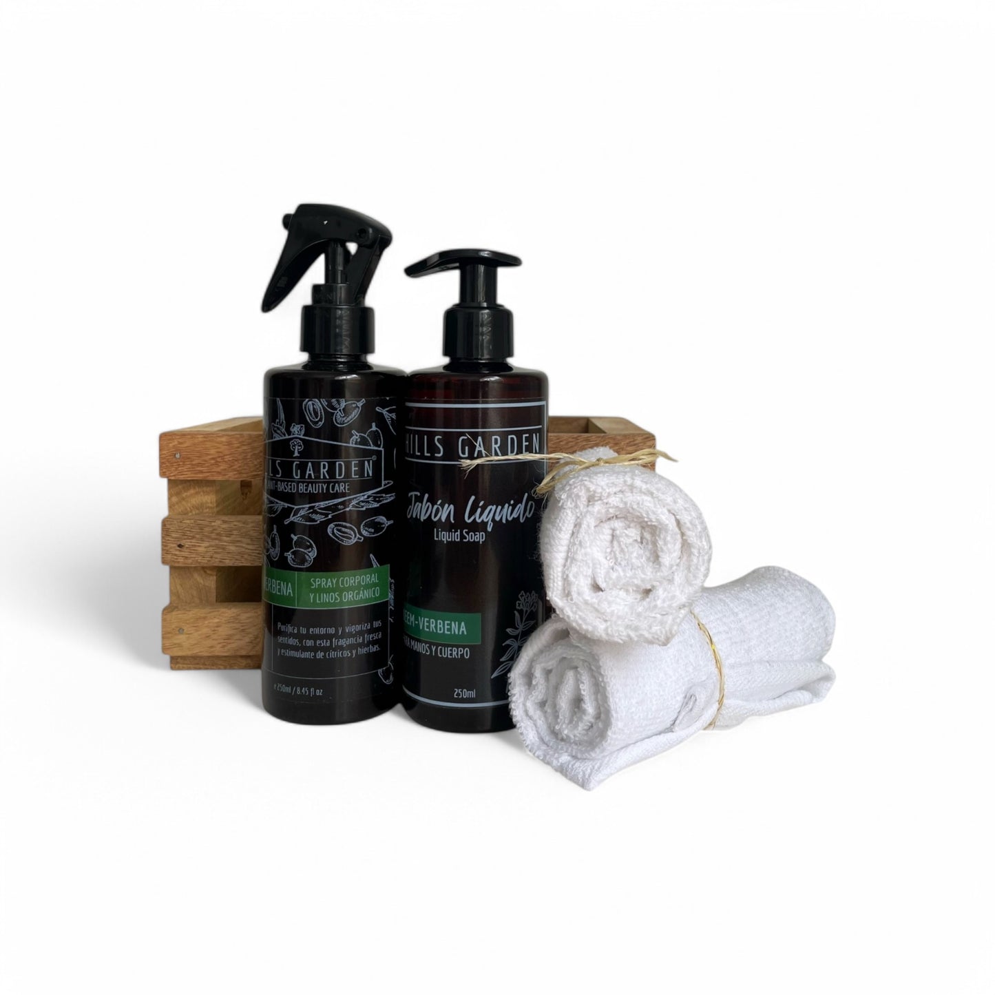 Kit Jabón Líquido + Spray 250ml + Canasta 2 Toallas