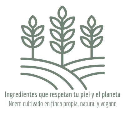 Ingredientes que respetan tu piel y el planeta. Neem cultivado en finca propia, natural y vegano.